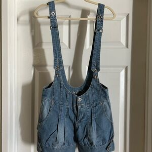 Denim Blue Women's Suspender Shorts